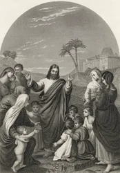 Christ blessing the little children, engraved by S. Allen, from 
